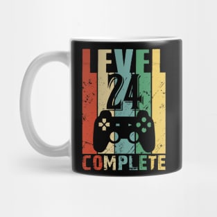 Vintage 24th Wedding Anniversary Level 24 Complete Video Gamer Birthday Gift Ideas Mug